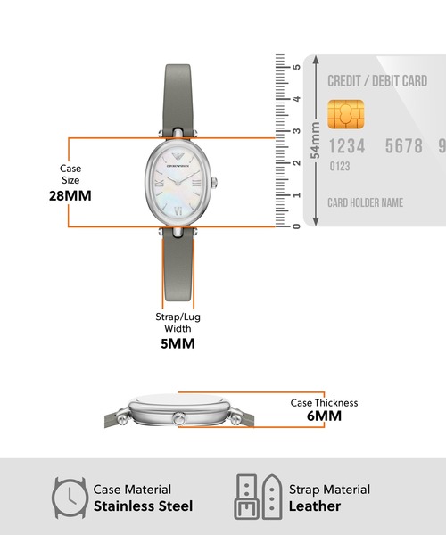 EMPORIO ARMANI(エンポリオアルマーニ)の「エンポリオ・アルマーニ 腕時計 レディース アナログ レザー AR11779(アナログ腕時計・レディース・グレー・FREE)」の5枚目の写真