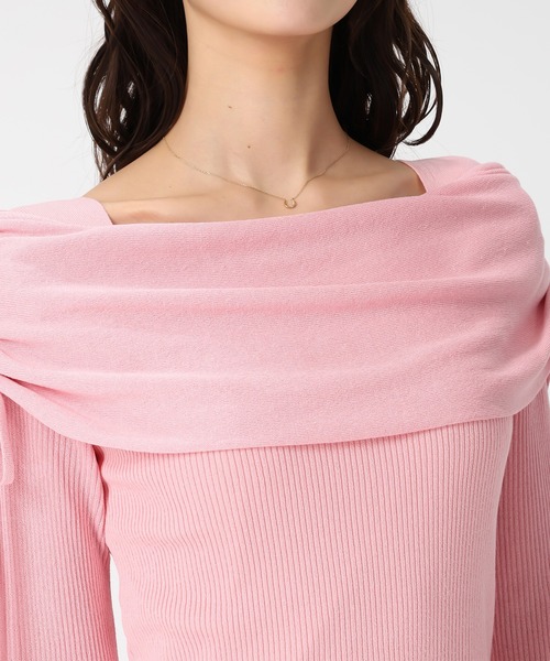 MISCH MASCH(ミッシュマッシュ)の「2026春夏新作 シアーシャーリングケープニット(ニット/セーター・レディース・ブルー/ピンク/ホワイト・フリ-)」の13枚目の写真