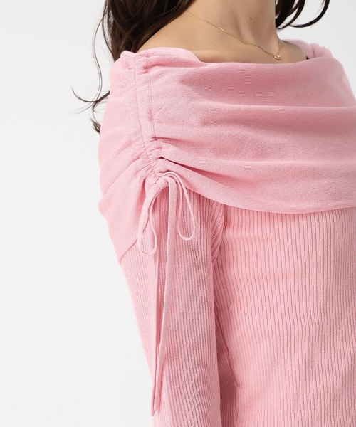 MISCH MASCH(ミッシュマッシュ)の「2026春夏新作 シアーシャーリングケープニット(ニット/セーター・レディース・ブルー/ピンク/ホワイト・フリ-)」の14枚目の写真