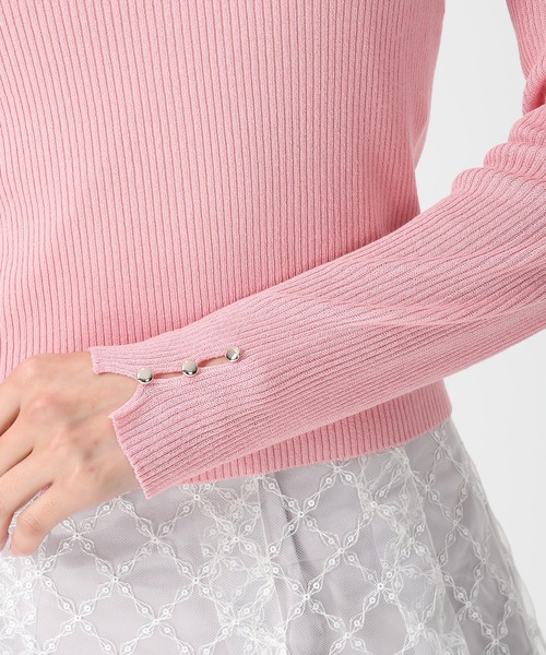 MISCH MASCH(ミッシュマッシュ)の「2026春夏新作 シアーシャーリングケープニット(ニット/セーター・レディース・ブルー/ピンク/ホワイト・フリ-)」の15枚目の写真