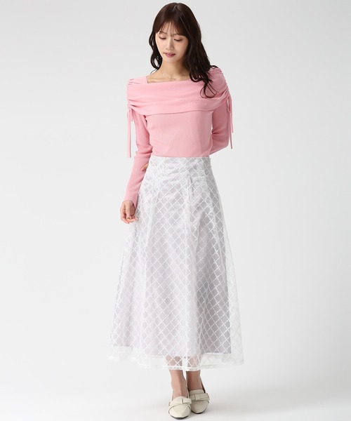 MISCH MASCH(ミッシュマッシュ)の「2026春夏新作 シアーシャーリングケープニット(ニット/セーター・レディース・ブルー/ピンク/ホワイト・フリ-)」の7枚目の写真