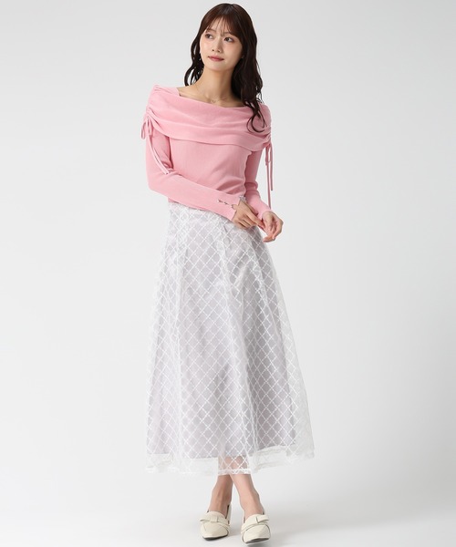 MISCH MASCH(ミッシュマッシュ)の「2026春夏新作 シアーシャーリングケープニット(ニット/セーター・レディース・ブルー/ピンク/ホワイト・フリ-)」の8枚目の写真