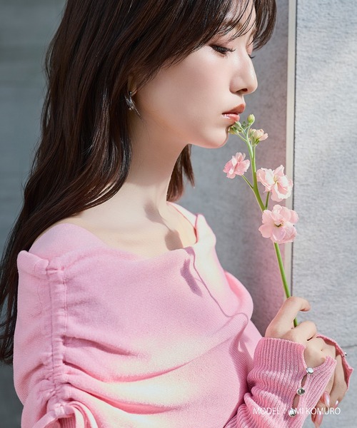 MISCH MASCH(ミッシュマッシュ)の「2026春夏新作 シアーシャーリングケープニット(ニット/セーター・レディース・ブルー/ピンク/ホワイト・フリ-)」の17枚目の写真