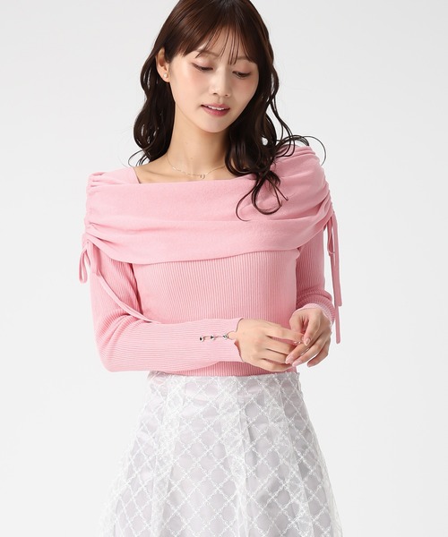 MISCH MASCH(ミッシュマッシュ)の「2026春夏新作 シアーシャーリングケープニット(ニット/セーター・レディース・ブルー/ピンク/ホワイト・フリ-)」の20枚目の写真