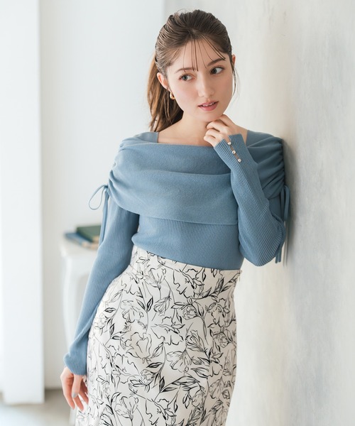 MISCH MASCH(ミッシュマッシュ)の「2026春夏新作 シアーシャーリングケープニット(ニット/セーター・レディース・ブルー/ピンク/ホワイト・フリ-)」の17枚目の写真