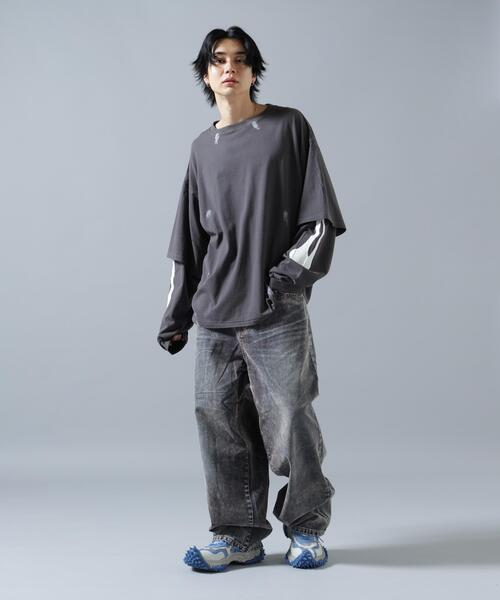 WHITELAND(ホワイトランド)の「WHITELAND/ホワイトランド/FLOCKY WIDE DENIM(デニムパンツ・メンズ・ブルー・F)」の4枚目の写真