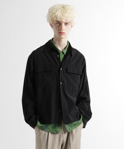 HARE（ハレ）の「Wポケットモダールシャツ(HARE)（シャツ/ブラウス・メンズ・ブラウン/ブラック・FREE）」の2枚目の写真