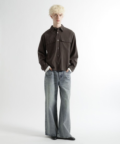 HARE（ハレ）の「Wポケットモダールシャツ(HARE)（シャツ/ブラウス・メンズ・ブラウン/ブラック・FREE）」の7枚目の写真