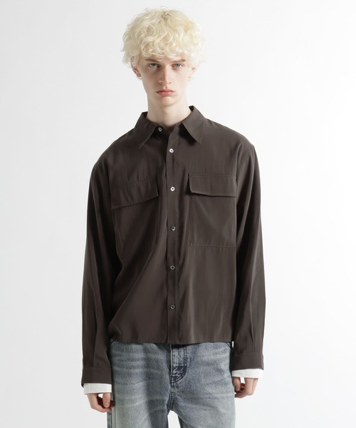 HARE（ハレ）の「Wポケットモダールシャツ(HARE)（シャツ/ブラウス・メンズ・ブラウン/ブラック・FREE）」の11枚目の写真