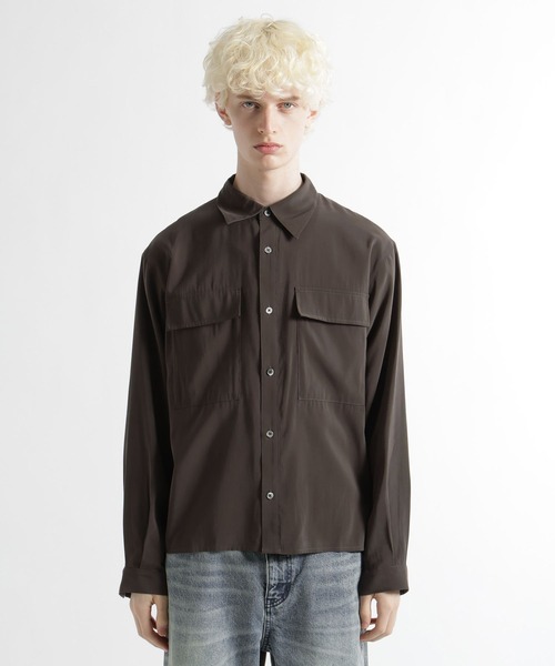HARE（ハレ）の「Wポケットモダールシャツ(HARE)（シャツ/ブラウス・メンズ・ブラウン/ブラック・FREE）」の13枚目の写真