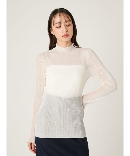 FRAY I.D(フレイアイディー)の「シアーハイネックニットプル/ウォッシャブル(ニット/セーター・レディース・ブラック/ホワイト/ピンク/ミント・F)」の11枚目の写真