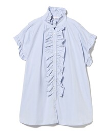 dahl'ia / フロントフリル フレンチスリーブ ロングブラウス