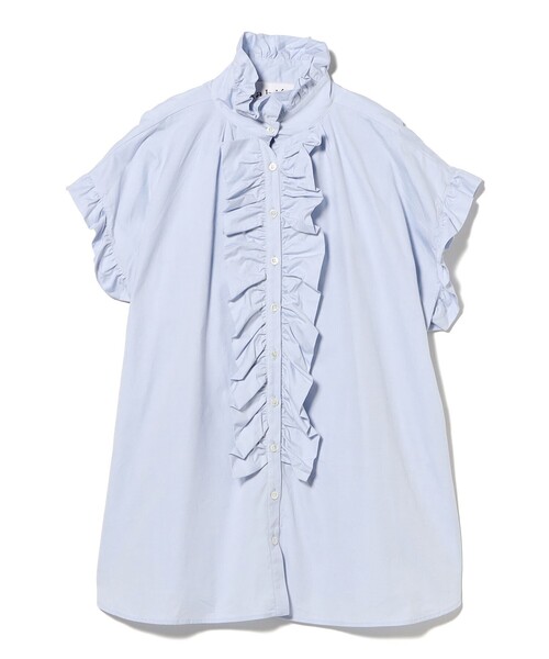 fennica(フェニカ)の「dahl'ia / フロントフリル フレンチスリーブ ロングブラウス(シャツ/ブラウス・レディース・サックスブルー・ONE SIZE)」の2枚目の写真
