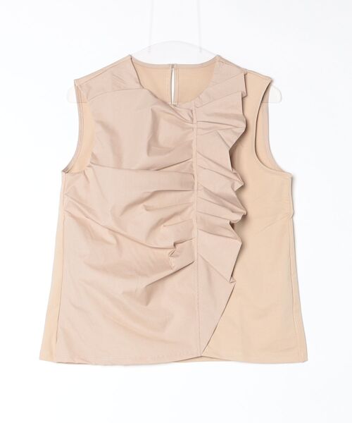 BEAMS HEART（ビームスハート）の「pフリルデザインPO（Tシャツ/カットソー・レディース・ベージュ/ブラック・FREE）」の2枚目の写真