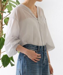 BEARDSLEY | シアーカラーレスシャツ(シャツ/ブラウス)