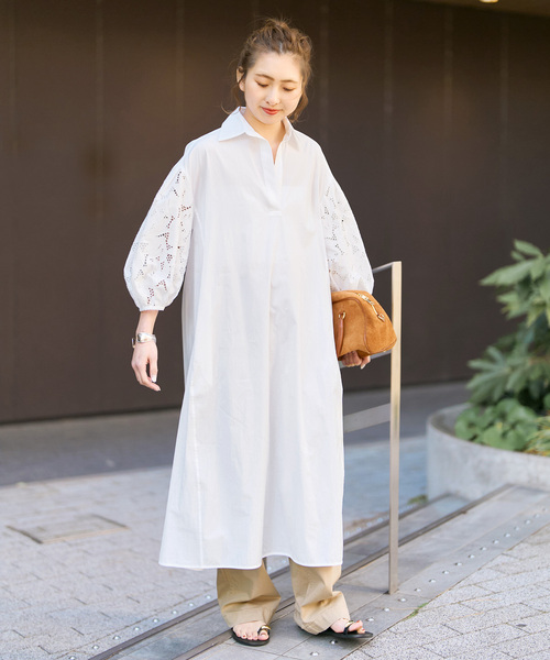 Spick & Span(スピックアンドスパン)の「TICCA / ティッカ フラワーレースワンピース(ワンピース・レディース・チャコールグレー/ホワイト・FREE)」の4枚目の写真