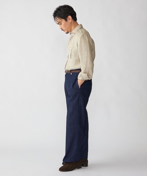 SHIPS(シップス)の「【SHIPS別注】YCHAI: ライト デニム ワイド トラウザーズ(デニムパンツ・メンズ・ネイビー・32inch/31inch/30 inch)」の4枚目の写真