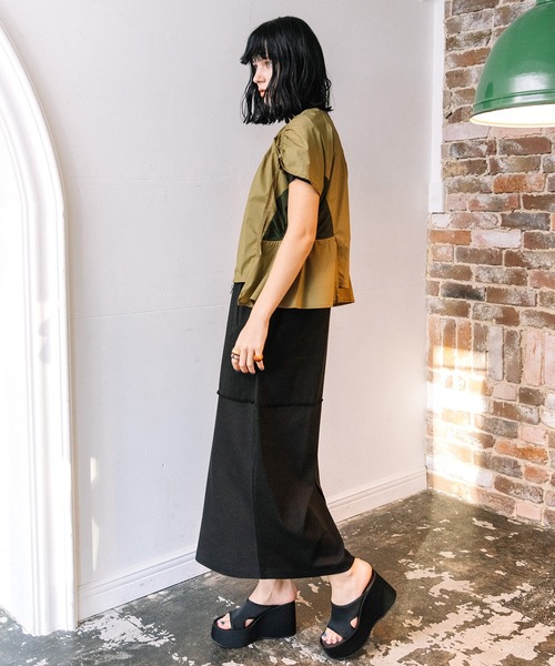 AULA AILA（アウラアイラ）の「【セットアップ着用可】エアーナイロントップス（シャツ/ブラウス・レディース・ライトブルー/カーキ/ブラック・0）」の11枚目の写真