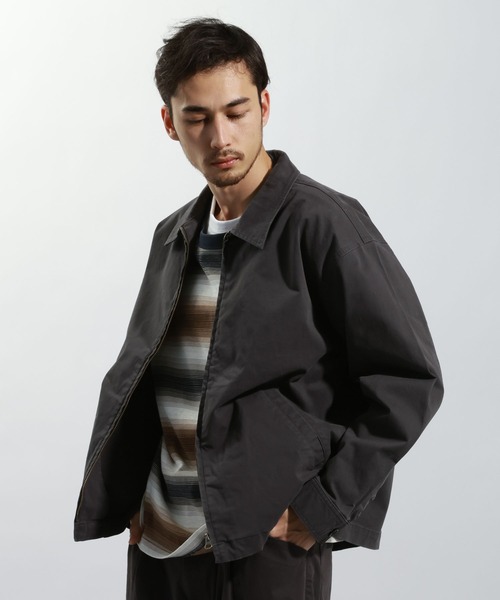 BAYFLOW（ベイフロー）の「【ストレッチ】ヴィンテージライクチノジャケット[セットアップ可]（ブルゾン・メンズ・チャコール/ベージュ・MEDIUM/LARGE）」の2枚目の写真