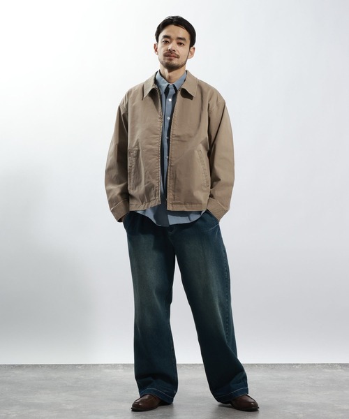 BAYFLOW（ベイフロー）の「【ストレッチ】ヴィンテージライクチノジャケット[セットアップ可]（ブルゾン・メンズ・チャコール/ベージュ・MEDIUM/LARGE）」の5枚目の写真
