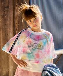 X-girl Stages(�G�b�N�X�K�[���X�e�[�W�X)�̃��b�V���V���[�g�g�b�v�X+���S�L���~�\�[���Z�b�g(�A���T���u��)