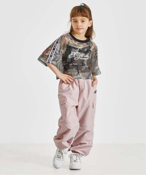 X-girl Stages（エックスガールステージス）の「メッシュショートトップス+ロゴキャミソールセット（Tシャツ/カットソー・キッズ・グリーン/カラフル/オフホワイト・130cm/120cm/110cm/100cm/90cm/140cm）」の6枚目の写真