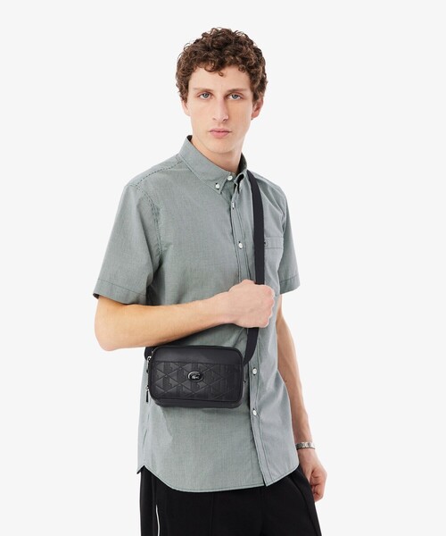 LACOSTE（ラコステ）の「モノグラム コンビネーションレポーターバッグ（ショルダーバッグ・メンズ・ブラック/ベージュ・FREE）」の14枚目の写真