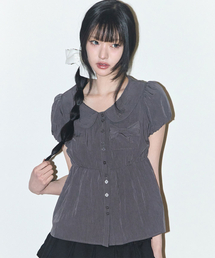 ILLIGO（イリゴ）の「フォーミングリボンパフブラウスチャコール（シャツ/ブラウス）」