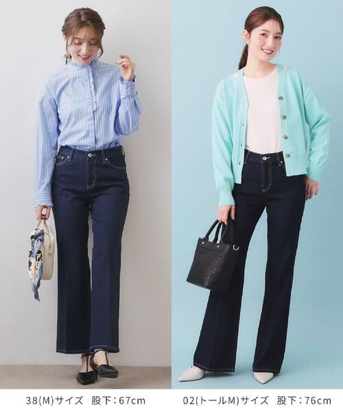 index（インデックス）の「フレアデニムパンツ【洗濯機OK】（デニムパンツ・レディース・ネイビー/ブルー系その他/ライトブルー・03/02/40/38/36）」の11枚目の写真