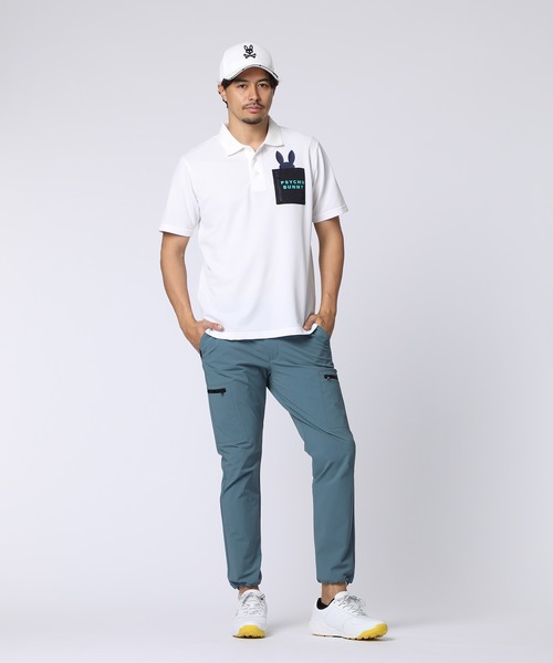 Psycho Bunny（サイコバニー）の「[GOLF]ドライミックス鹿の子 ポケットバニーポロシャツ（ポロシャツ・メンズ・ネイビー/ホワイト/ピンク/ブラック・X-LARGE/LARGE/MEDIUM）」の8枚目の写真