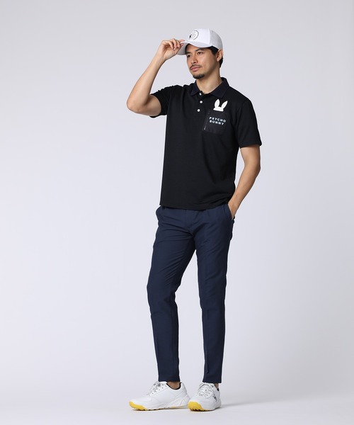 Psycho Bunny（サイコバニー）の「[GOLF]ドライミックス鹿の子 ポケットバニーポロシャツ（ポロシャツ・メンズ・ネイビー/ホワイト/ピンク/ブラック・X-LARGE/LARGE/MEDIUM）」の20枚目の写真