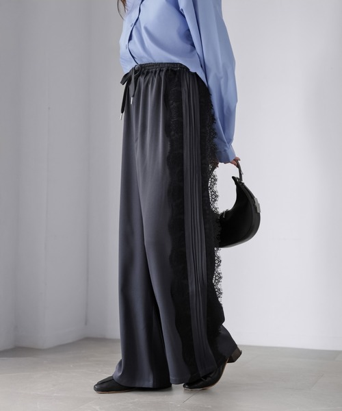 Riberry（リベリー）の「サイドレースラインパンツ（スラックス・レディース・チャコールグレー/ブラック・MEDIUM）」の10枚目の写真