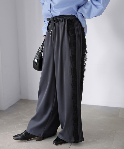 Riberry（リベリー）の「サイドレースラインパンツ（スラックス・レディース・チャコールグレー/ブラック・MEDIUM）」の9枚目の写真