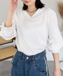 タックスリーブVネックカットソー
