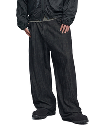 S.W WIDE DENIM PANTS - WASHED BLACK