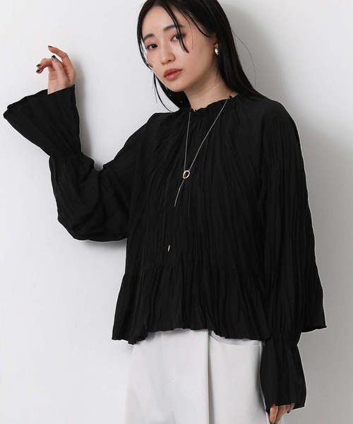 Gready Brilliant(グレディブリリアン)の「ワッシャーフリル2WAYブラウス(シャツ/ブラウス・レディース・ピンク/ブラック/オフホワイト・FREE)」の22枚目の写真