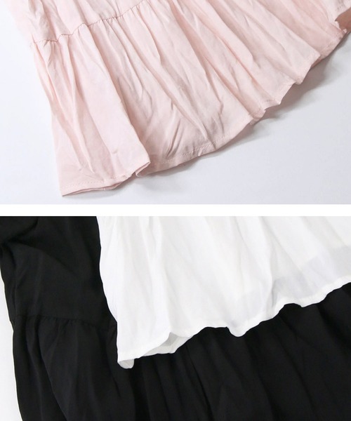 Gready Brilliant(グレディブリリアン)の「ワッシャーフリル2WAYブラウス(シャツ/ブラウス・レディース・ピンク/ブラック/オフホワイト・FREE)」の6枚目の写真