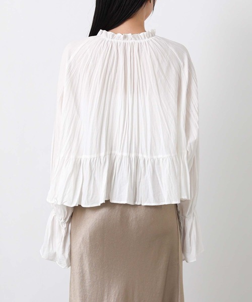 Gready Brilliant(グレディブリリアン)の「ワッシャーフリル2WAYブラウス(シャツ/ブラウス・レディース・ピンク/ブラック/オフホワイト・FREE)」の12枚目の写真