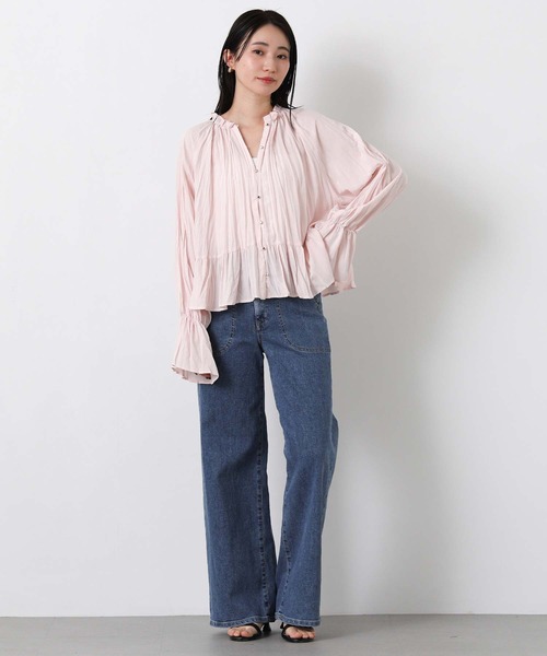 Gready Brilliant(グレディブリリアン)の「ワッシャーフリル2WAYブラウス(シャツ/ブラウス・レディース・ピンク/ブラック/オフホワイト・FREE)」の14枚目の写真