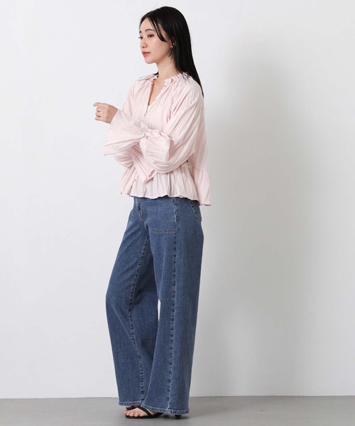 Gready Brilliant(グレディブリリアン)の「ワッシャーフリル2WAYブラウス(シャツ/ブラウス・レディース・ピンク/ブラック/オフホワイト・FREE)」の15枚目の写真