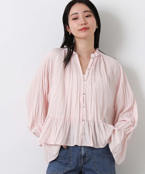 Gready Brilliant(グレディブリリアン)の「ワッシャーフリル2WAYブラウス(シャツ/ブラウス・レディース・ピンク/ブラック/オフホワイト・FREE)」の18枚目の写真