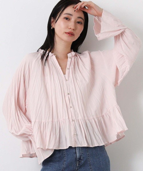 Gready Brilliant(グレディブリリアン)の「ワッシャーフリル2WAYブラウス(シャツ/ブラウス・レディース・ピンク/ブラック/オフホワイト・FREE)」の10枚目の写真