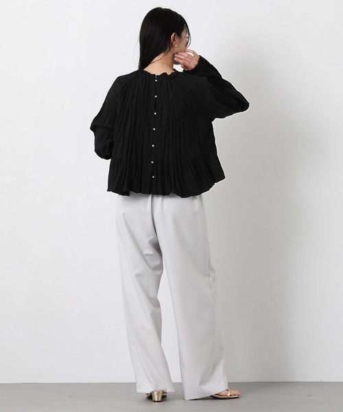 Gready Brilliant(グレディブリリアン)の「ワッシャーフリル2WAYブラウス(シャツ/ブラウス・レディース・ピンク/ブラック/オフホワイト・FREE)」の20枚目の写真