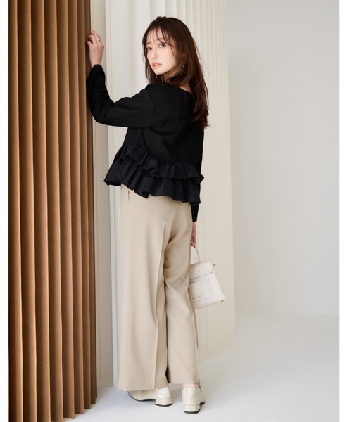 COHINA(コヒナ)の「とろみワンタックストレートパンツ 【低身長・小柄女性】(スラックス・レディース・ブラック/ホワイト/グリーン/ベージュ・XS-Short/S-Short/M-Short/XS-Regular/S-Regular/M-Regular)」の17枚目の写真