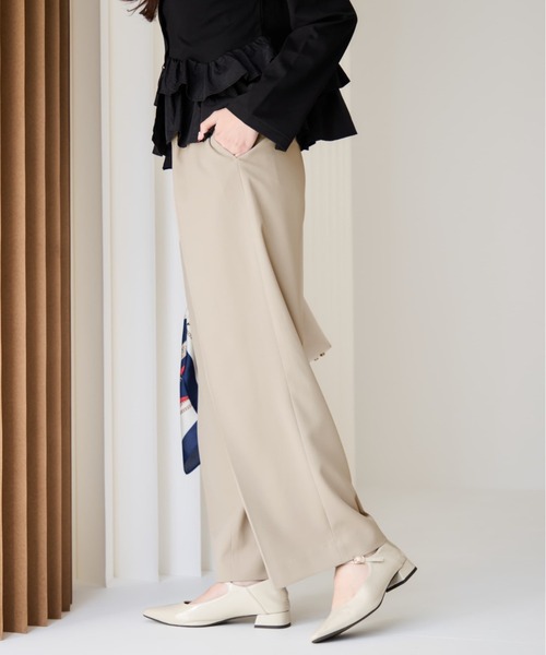 COHINA(コヒナ)の「とろみワンタックストレートパンツ 【低身長・小柄女性】(スラックス・レディース・ブラック/ホワイト/グリーン/ベージュ・XS-Short/S-Short/M-Short/XS-Regular/S-Regular/M-Regular)」の13枚目の写真