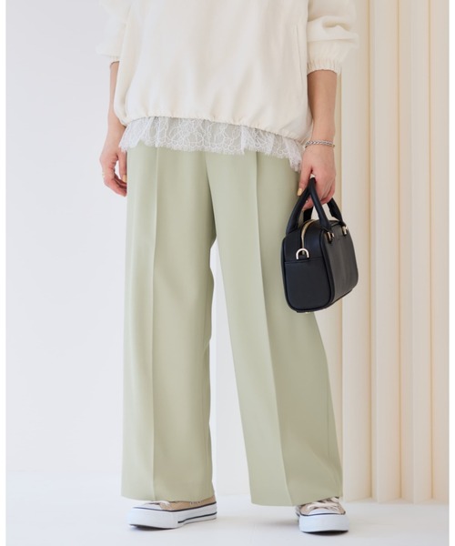 COHINA(コヒナ)の「とろみワンタックストレートパンツ 【低身長・小柄女性】(スラックス・レディース・ブラック/ホワイト/グリーン/ベージュ・XS-Short/S-Short/M-Short/XS-Regular/S-Regular/M-Regular)」の19枚目の写真