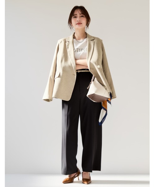 COHINA(コヒナ)の「とろみワンタックストレートパンツ 【低身長・小柄女性】(スラックス・レディース・ブラック/ホワイト/グリーン/ベージュ・XS-Short/S-Short/M-Short/XS-Regular/S-Regular/M-Regular)」の8枚目の写真