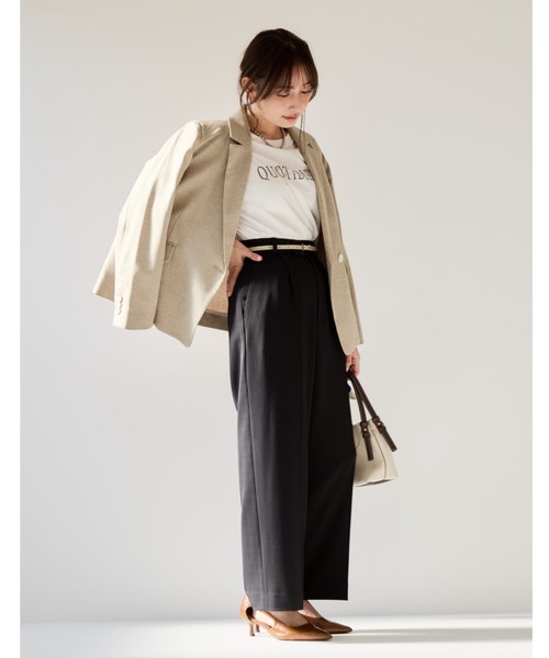 COHINA(コヒナ)の「とろみワンタックストレートパンツ 【低身長・小柄女性】(スラックス・レディース・ブラック/ホワイト/グリーン/ベージュ・XS-Short/S-Short/M-Short/XS-Regular/S-Regular/M-Regular)」の10枚目の写真