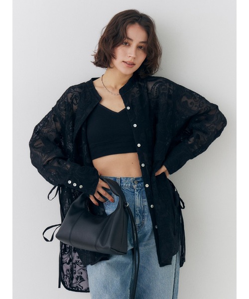 Ungrid（アングリッド）の「ダブルストラップブラトップ（キャミソール・レディース・ブラック/アイボリー・FREE）」の2枚目の写真