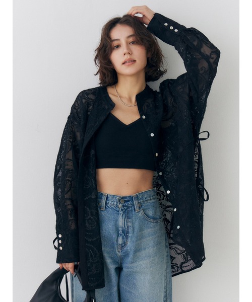 Ungrid（アングリッド）の「ダブルストラップブラトップ（キャミソール・レディース・ブラック/アイボリー・FREE）」の4枚目の写真